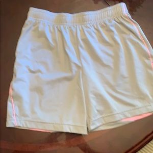 Workout shorts. Light grey and baby pink.